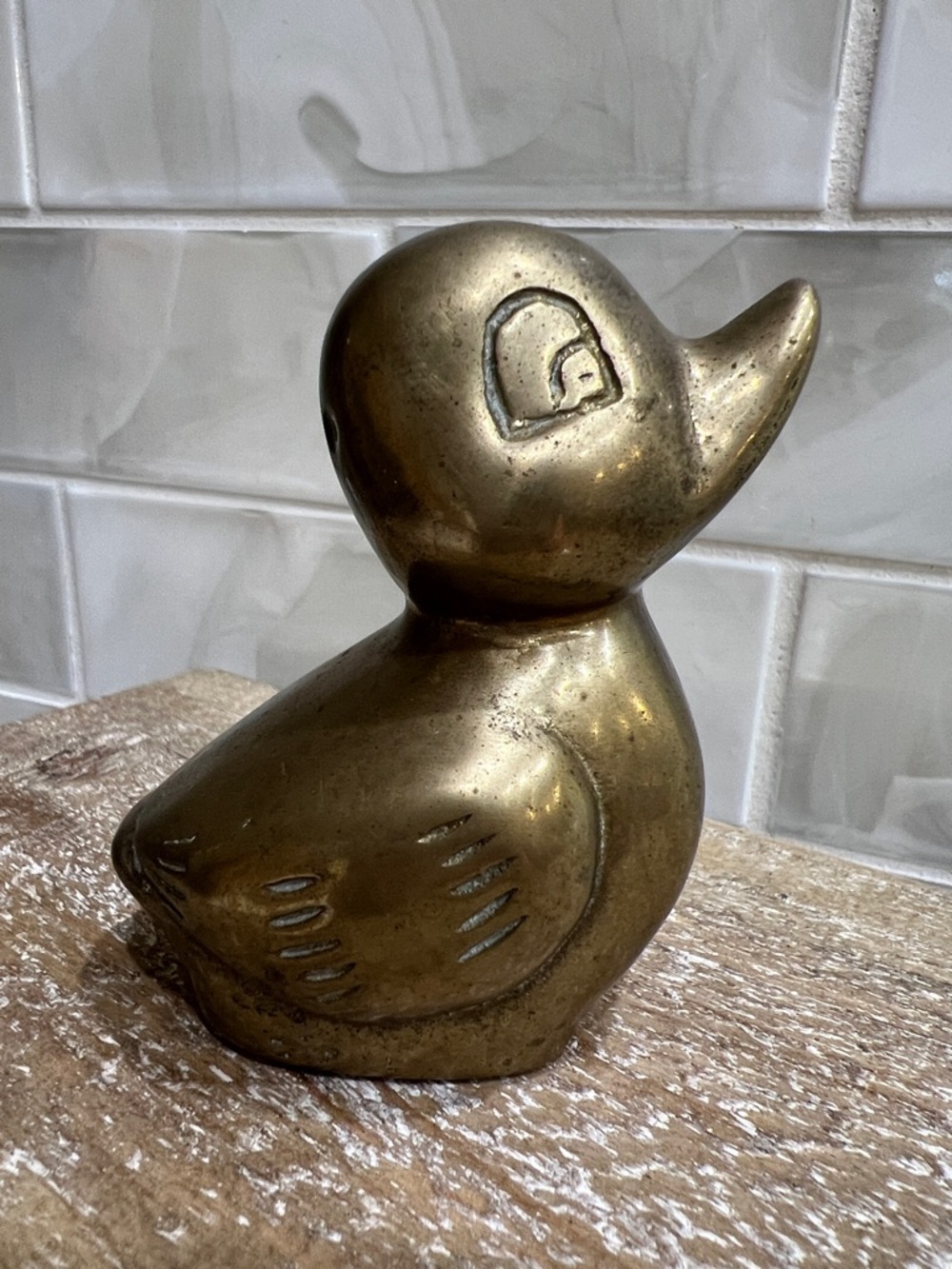 Vintage Brass Duck Figurine Hollow Mid Century Style Decor - Picture 1 of 7